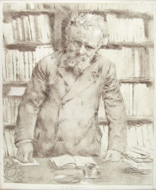 Luigi Conconi, Giosuè Carducci, a touched proof impression